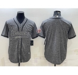 Men's Chicago Bears Blank Grey With Patch Cool Base Stitched Baseball Jersey