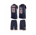Men's Nike Chicago Bears #10 Mitchell Trubisky Limited Navy Blue Tank Top Suit NFL Jersey