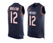 Men's Nike Chicago Bears #12 Markus Wheaton Limited Navy Blue Player Name & Number Tank Top NFL Jersey