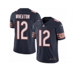 Men's Nike Chicago Bears #12 Markus Wheaton Vapor Untouchable Limited Navy Blue Team Color NFL Jersey
