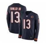 Men's Nike Chicago Bears #13 Bennie Fowler III Limited Navy Blue Therma Long Sleeve NFL Jersey