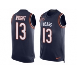 Men's Nike Chicago Bears #13 Kendall Wright Limited Navy Blue Player Name & Number Tank Top NFL Jersey