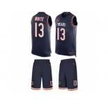 Men's Nike Chicago Bears #13 Kevin White Limited Navy Blue Tank Top Suit NFL Jersey