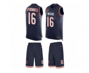 Men's Nike Chicago Bears #16 Pat O'Donnell Limited Navy Blue Tank Top Suit NFL Jersey