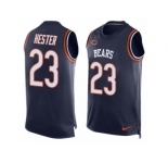 Men's Nike Chicago Bears #23 Devin Hester Limited Navy Blue Player Name & Number Tank Top NFL Jersey