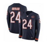 Men's Nike Chicago Bears #24 Jordan Howard Limited Navy Blue Therma Long Sleeve NFL Jersey