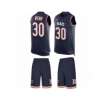 Men's Nike Chicago Bears #30 B.W. Webb Limited Navy Blue Tank Top Suit NFL Jersey