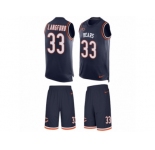 Men's Nike Chicago Bears #33 Jeremy Langford Limited Navy Blue Tank Top Suit NFL Jersey