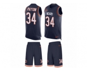 Men's Nike Chicago Bears #34 Walter Payton Limited Navy Blue Tank Top Suit NFL Jersey
