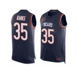 Men's Nike Chicago Bears #35 Johnthan Banks Limited Navy Blue Player Name & Number Tank Top NFL Jersey