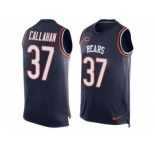 Men's Nike Chicago Bears #37 Bryce Callahan Limited Navy Blue Player Name & Number Tank Top NFL Jersey