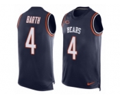 Men's Nike Chicago Bears #4 Connor Barth Limited Navy Blue Player Name & Number Tank Top NFL Jersey
