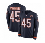 Men's Nike Chicago Bears #45 Joel Iyiegbuniwe Limited Navy Blue Therma Long Sleeve NFL Jersey