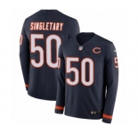Men's Nike Chicago Bears #50 Mike Singletary Limited Navy Blue Therma Long Sleeve NFL Jersey