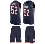 Men's Nike Chicago Bears #52 Khalil Mack Limited Navy Blue Tank Top Suit NFL Jersey