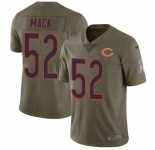 Men's Nike Chicago Bears #52 Khalil Mack Limited Olive 2017 Salute to Service NFL Jersey