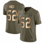 Men's Nike Chicago Bears #52 Khalil Mack Limited Olive Gold 2017 Salute to Service NFL Jersey
