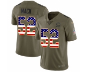 Men's Nike Chicago Bears #52 Khalil Mack Limited Olive USA Flag 2017 Salute to Service NFL Jersey