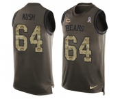 Men's Nike Chicago Bears #64 Eric Kush Limited Green Salute to Service Tank Top NFL Jersey