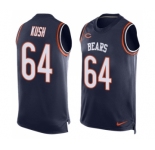 Men's Nike Chicago Bears #64 Eric Kush Limited Navy Blue Player Name & Number Tank Top NFL Jersey