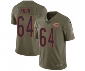 Men's Nike Chicago Bears #64 Eric Kush Limited Olive 2017 Salute to Service NFL Jersey