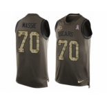 Men's Nike Chicago Bears #70 Bobby Massie Limited Green Salute to Service Tank Top Alternate NFL Jersey
