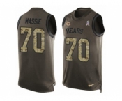 Men's Nike Chicago Bears #70 Bobby Massie Limited Green Salute to Service Tank Top Alternate NFL Jersey