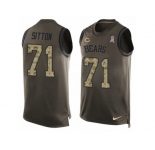 Men's Nike Chicago Bears #71 Josh Sitton Limited Green Salute to Service Tank Top Alternate NFL Jersey