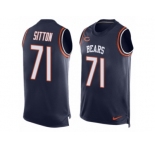 Men's Nike Chicago Bears #71 Josh Sitton Limited Navy Blue Player Name & Number Tank Top NFL Jersey