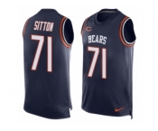 Men's Nike Chicago Bears #71 Josh Sitton Limited Navy Blue Player Name & Number Tank Top NFL Jersey