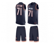 Men's Nike Chicago Bears #71 Josh Sitton Limited Navy Blue Tank Top Suit NFL Jersey