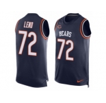 Men's Nike Chicago Bears #72 Charles Leno Limited Navy Blue Player Name & Number Tank Top NFL Jersey