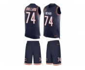 Men's Nike Chicago Bears #74 Jonathan Bullard Limited Navy Blue Tank Top Suit NFL Jersey