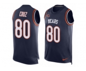Men's Nike Chicago Bears #80 Victor Cruz Limited Navy Blue Player Name & Number Tank Top NFL Jersey