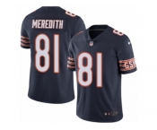 Men's Nike Chicago Bears #81 Cameron Meredith Limited Navy Blue Rush NFL Jersey