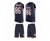 Men's Nike Chicago Bears #86 Zach Miller Limited Navy Blue Tank Top Suit NFL Jersey