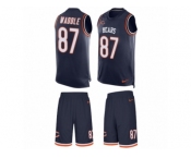 Men's Nike Chicago Bears #87 Tom Waddle Limited Navy Blue Tank Top Suit NFL Jersey