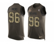 Men's Nike Chicago Bears #96 Akiem Hicks Limited Green Salute to Service Tank Top Alternate NFL Jersey