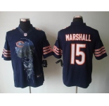 nike nfl jerseys chicago bears #15 marshall blue[helmet tri-blend limited]