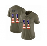 Women Nike Chicago Bears #11 Kevin White Limited Olive USA Flag Salute to Service NFL Jersey