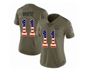 Women Nike Chicago Bears #11 Kevin White Limited Olive USA Flag Salute to Service NFL Jersey