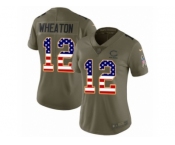 Women Nike Chicago Bears #12 Markus Wheaton Limited Olive USA Flag Salute to Service NFL Jersey