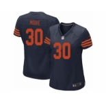 Women Nike Chicago Bears #30 D.J. Moore Navy Blue 1940s Throwback Alternate NFL Jersey