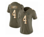 Women Nike Chicago Bears #4 Connor Barth Limited Olive Gold Salute to Service NFL Jersey