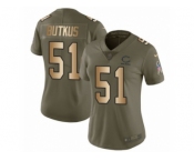 Women Nike Chicago Bears #51 Dick Butkus Limited Olive Gold Salute to Service NFL Jersey