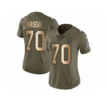 Women Nike Chicago Bears #70 Bobby Massie Limited Olive Gold Salute to Service NFL Jersey