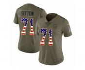 Women Nike Chicago Bears #71 Josh Sitton Limited Olive USA Flag Salute to Service NFL Jersey