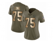 Women Nike Chicago Bears #75 Kyle Long Limited Olive Gold Salute to Service NFL Jersey