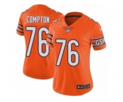 Women Nike Chicago Bears #76 Tom Compton Limited Orange Rush Vapor Untouchable NFL Jersey