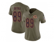 Women Nike Chicago Bears #89 Mike Ditka Olive Stitched NFL Limited 2017 Salute to Service Jersey